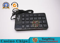 Plastic Casino Game Accessories Black Mute Mini Keyboard With Cable
