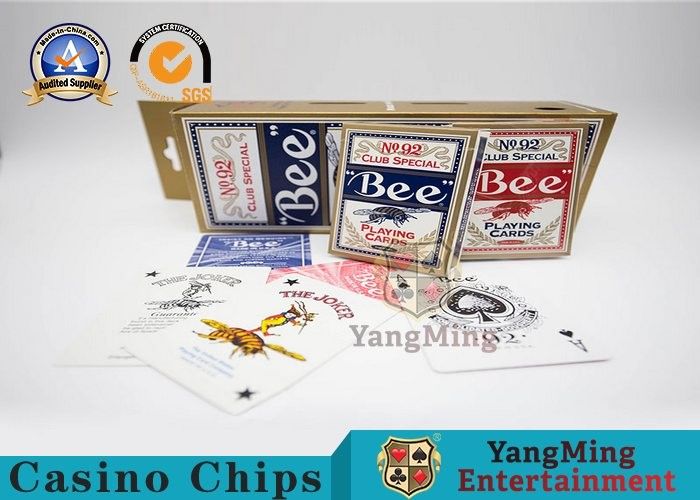 Câu lạc bộ Xì phé Mỹ gốc 92 Thẻ chơi bài Bee Sòng bạc với giấy UV Black Core