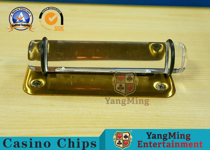 Phụ kiện trò chơi sòng bạc màu vàng, hộp đựng tiền kim loại acrylic