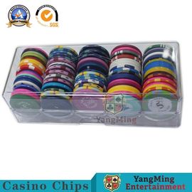 100pcs 5 Rows Round Poker Chips Case Full Transparent Acrylic Plastic 40mm Gambling Chips Carrier