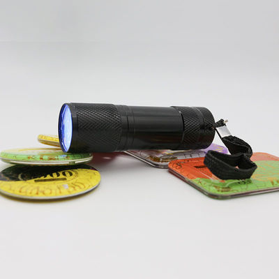 Black Mini Portable Lanyard Code Inspection Lamp Texas Holde’M Poker Chip Coin Plastic Sheet UV Anti-Counterfeiting Mark