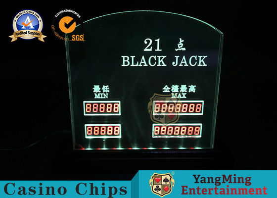 Acrylic Electronic Engraving Blackjack Limited Red Card LED Electronic Lantern Display Betting Poker Table Game Sign