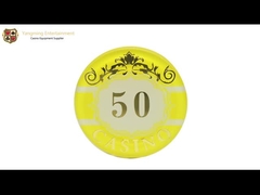 Ma Cao Ba lớp Crystal Acrylic Sòng bài Poker Chip Set 760 Piece Gold Stamping UV