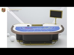 Thiết kế tùy chỉnh Bàn đánh bạc tiêu chuẩn Bàn chơi bài Baccarat 7 người có chân kim loại