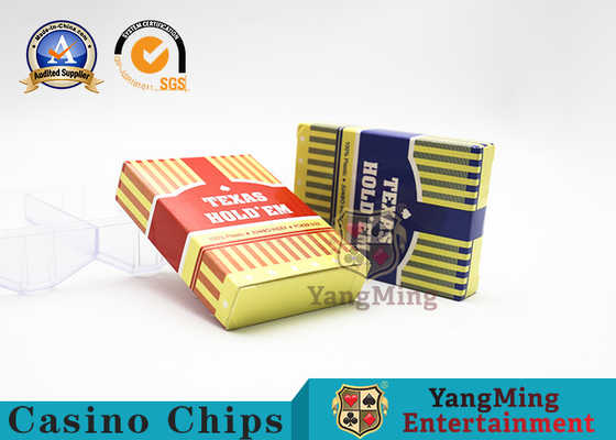 Mua Texas Hold'Em Club Thẻ chơi nhựa Màu đỏ và Màu xanh mờ Logo tùy chỉnh sản xuất trực tuyến