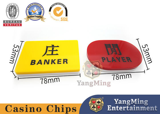 Mua Bàn đánh bạc Baccarat Poker Đánh dấu người chơi acrylic màu đỏ và màu vàng và cá cược ngân hàng sản xuất trực tuyến
