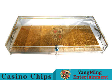 Mua Một nửa acrylic trong suốt Hai hộp đựng sòng bạc sòng bạc cầm tay có hộp mực Xử lý hộp cờ bạc với hộp khóa sản xuất trực tuyến