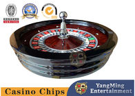 American Manual Roulette Wheel Board Casino Table Texas Hold'Em Game Dark Red Solid Wood Diameter 82cm
