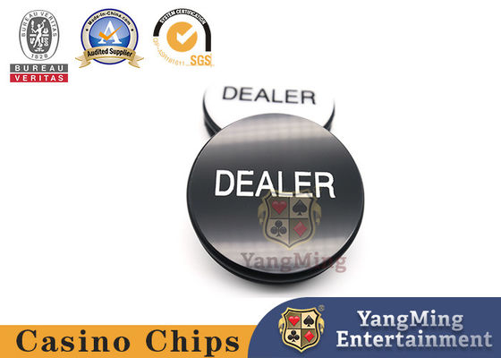 Mua Đen và trắng Texas Dealer nhựa ABS hai mặt chạm khắc trò chơi bàn poker sản xuất trực tuyến