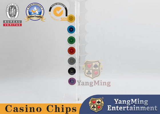 Mua Sòng bạc Macau dọc 16 người giữ chip Thiết kế acrylic trong suốt Chip poker tròn 40mm sản xuất trực tuyến