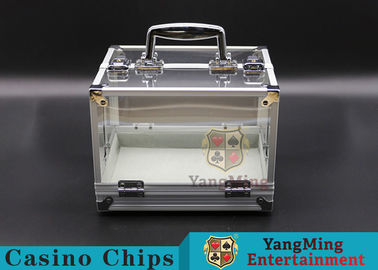 Mua 600 CÁI Xử lý mở kép Texas Chip Hộp tiền mặt có thể khóa / Khung hợp kim nhôm Phòng chơi cờ trong suốt sản xuất trực tuyến