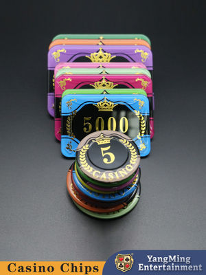 Mua Wheat Ear Crown Bronzing Acrylic Casino Poker Chip Tùy chỉnh Tia UV Tím sản xuất trực tuyến