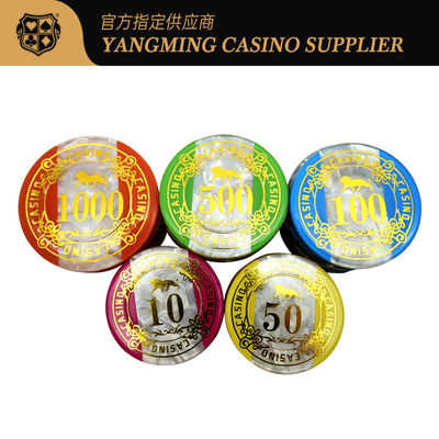 Mua Bộ chip mã màu acrylic chất lượng cao ba màu cho trò chơi Baccarat Poker trên bàn sòng bạc sản xuất trực tuyến