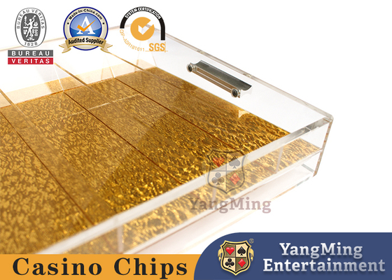 Mua Nhập khẩu chất lượng cao Acrylic dây vàng trong suốt cao cấp Khay bàn Poker Bàn trò chơi Máy tính bảng 9 khe cắm lưới Hộp đựng chip sản xuất trực tuyến