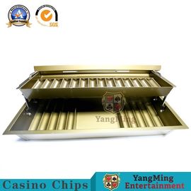 Mua 14 hàng Lớp hai lớp đồng mạ Metal chip Tray với nắp và Double Lock Casino chip Tray sản xuất trực tuyến