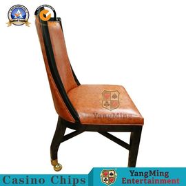 Mua Retro Poker gỗ rắn Châu Âu Ghế Poker với bề mặt da màu cam mềm sản xuất trực tuyến