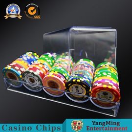 Mua 100 cái 5 Rows Round Poker Chips Case Full Acrylic Nhựa trong suốt 40mm sản xuất trực tuyến