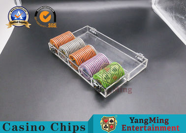 Mua 5 Rows Clay Poker Chips Case Texas Carrier Chips Carrier Với Khóa 280 * 85 * 65mm sản xuất trực tuyến