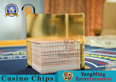 Mua Phụ kiện trò chơi sòng bạc bền bỉ Thẻ chơi bài kim loại màu vàng 100 * 65 * 120mm sản xuất trực tuyến