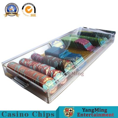 Mua Nhập khẩu chất lượng cao Acrylic dây vàng trong suốt cao cấp Khay bàn Poker Bàn trò chơi Máy tính bảng 9 khe cắm lưới Hộp đựng chip sản xuất trực tuyến
