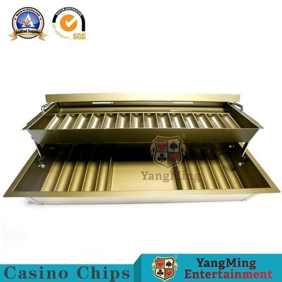 Mua Mạ điện Titanium Gold 14 Grid Poker Chip Tấm kim loại Hộp bài xì phé hai lớp sản xuất trực tuyến