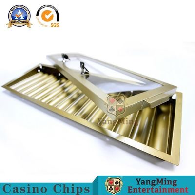 Mua 15 Lưới tròn Mã số kim loại Nắp kính bằng kim loại Khay đựng chip Casino một lớp sản xuất trực tuyến