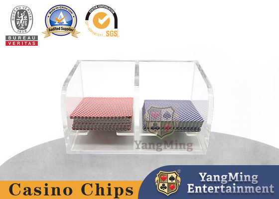 Hỗn hợp hoàn toàn minh bạch Acrylic 2 Thùng thẻ rác Niuniu Casino Poker Table Game Table Card Holder
