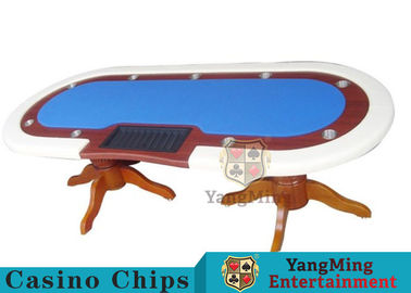 110 Inch Deluxe 10 Person Casino Poker Table With Customized Countertop Runway