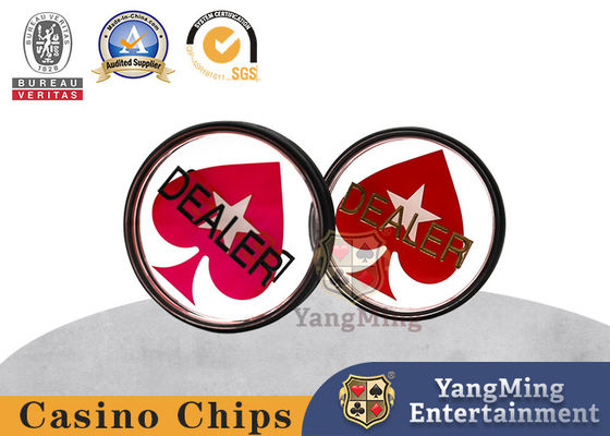 Thương hiệu đại lý thẻ định vị acrylic trong suốt Texas Hold'Em Trò chơi thẻ khắc tròn