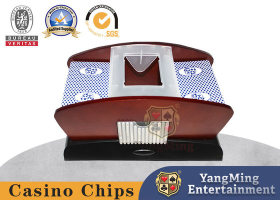 Bộ bài 2 bộ bài màu gỗ Mục đích đánh bạc kép Universal Poker Shuffler