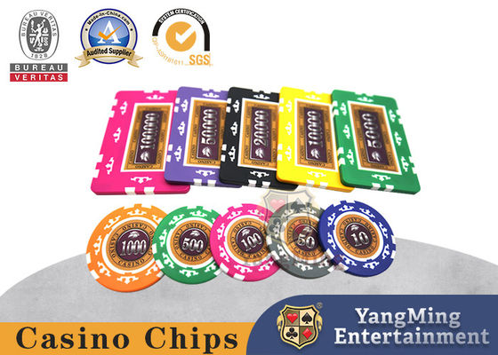 Đặt chip poker gốm ABS tùy chỉnh 10g Tiêu bản trò chơi Texas Hold'Em