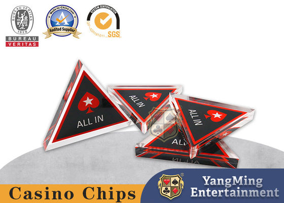 Thẻ định vị hình tam giác Acrylic All-In Casino Poker Table Texas Hold'Em Trò chơi tùy chỉnh