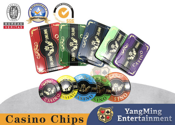Tùy chỉnh hai lớp Acrylic Chip Set Baccarat Poker Chips 760 Pieces Hot Stamping