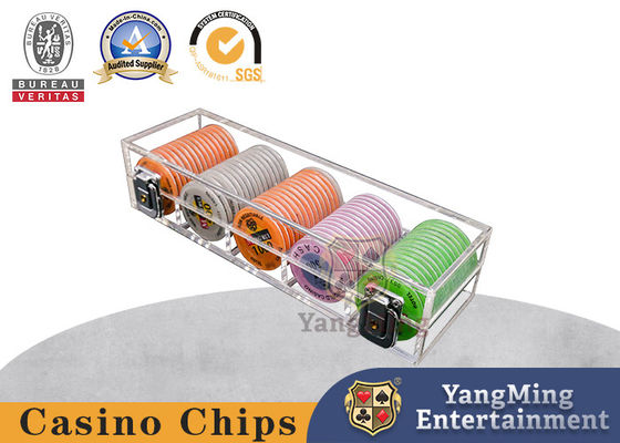 Thiết kế hộp chơi poker hoàn toàn minh bạch Acrylic 50mm Chip Box