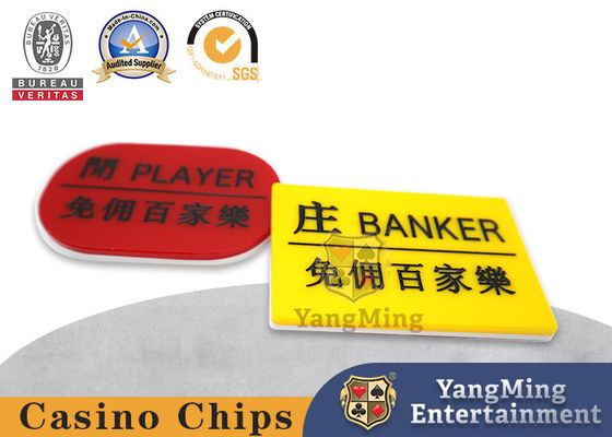 New Baccarat Casino Poker Đỏ Vàng Thẻ cá cược Acrylic Player And Banker Design