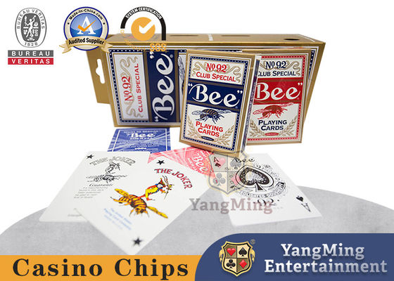Red and Blue Bee Back Pattern 310g Black Core Casino Poker Card Spot Color Box Bao bì