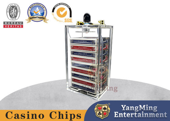 Hộp giao thiệp poker acrylic mới với khóa dành riêng cho hộp giao thiệp