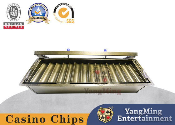 Đồ mới kim loại bọc chip Tray Lớp kép Lớp kép Khóa chip Tray Poker chip nổi