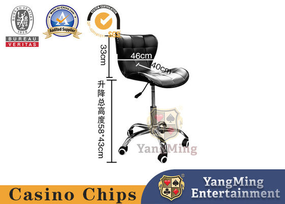 Casino Poker Table Dealer Lifting Chair Đen Logo tùy biến Thương mại ghế xách tay văn phòng