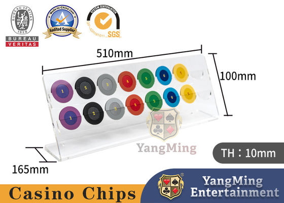 Bàn Poker Roulette, Bàn trên Bàn, Máy giữ chip, Thang kính Acrylic 40mm Poker Chip Display Stand