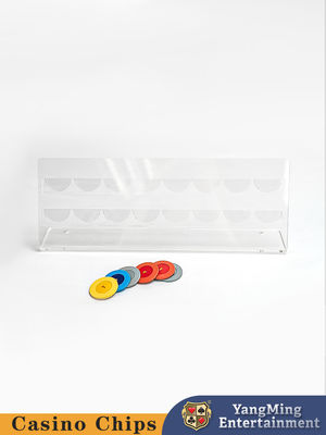 16Pcs Clay Poker Chip Display Rack cờ bạc Roulette Game Bàn chơi Acrylic Chip Cầm lưu trữ