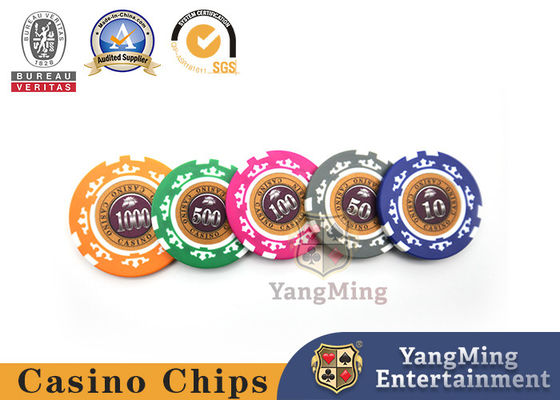 Baccarat Texas Casino Table Customized ABS Clay Poker Chip Set With Film Design (Màn hình chơi poker bằng đất sét ABS)
