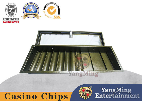 8 hàng dày Màu bạc Poker Chip Khay Blackjack Bàn đánh bạc Chip gốm Một lớp thuận tiện để đếm