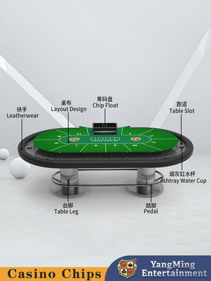 Thiết kế mới đĩa kim loại hình bầu dục Texas Hold'em Poker bảng câu lạc bộ giải trí trò chơi Poker bàn đếm