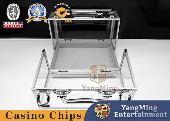 Đồng nhôm 600 miếng Chips Box Transparent Poker Game Table Chips Box