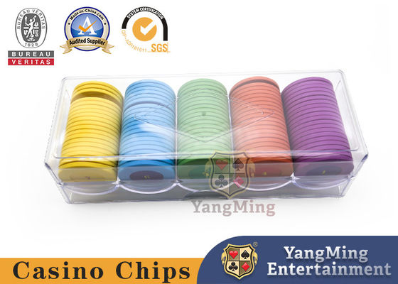 Hoàn toàn trong suốt chất lượng cao Acrylic dày 5 lưới Khay chip tròn 100 chiếc Chip đất sét đặc biệt của Texas với vỏ bọc chip