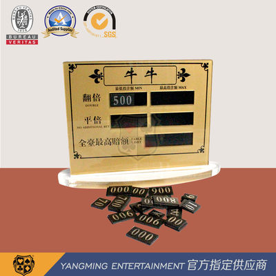 7 màu tượng điêu khắc acrylic Logo sòng bạc rồng hổ bảng thông báo bàn poker được sử dụng trên bàn cờ bạc ánh sáng bàn
