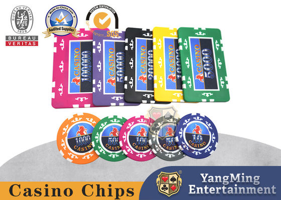 760 chiếc Tám vương miện Hoa Kỳ Bộ chip chống hàng giả Bộ chip ABS lõi đất sét Texas Hold 'Em chip