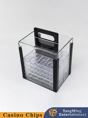 1000 Casino Poker Clay Chip Clear Acrylic Poker Chip Carrier-Includes 10 Chips Racks
