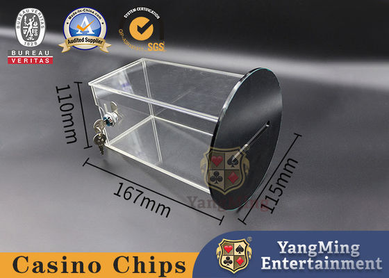 Đánh bạc Baccarat Poker Hủy bỏ người giữ bảng Thả thẻ chơi Hộp acrylic Nhà cung cấp tiền mặt Vòng tròn với 1 khóa